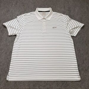 Greg Norman Polo Shirt Adult Large White Black Outdoor Golf Golfing Shark Mens *